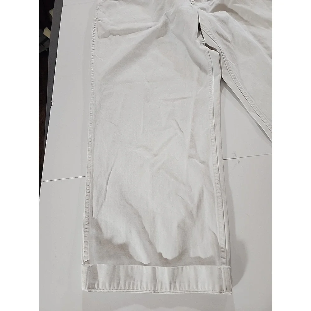 Vtg 90's Polo Ralph Lauren Dungarees White Canvas Workwear Utility Pants‎ 41X29
